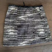 H&M Skirts  Black And Creme Short Skirt  Size 10 Faux Leather Waist