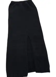 Happily‎ Grey Skirt Womens X Small Black Maxi Split Front Knit