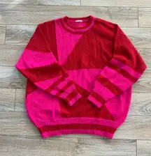 Mother red and pink knit sweater size small 