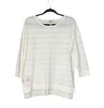 NWT Ivory White Open Stitch Knit Sweater