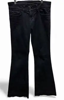 J Brand Jeans Women's W-27, Inseam-32 Black Denim Flare 5 Pockets Cotton/Lycra