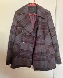 Purple Plaid Pea Coat