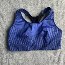 Nike Dri-Fit Blue & Black Sports Bra w/Black Mesh Racerback Size L