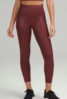 Lululemon Wunder Train High-Rise Tight with Pockets 25" Red Foil Leggings Sz 2