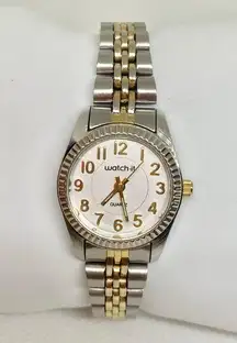 Watch-it women classic watch gold silver tone 25mm case size quartz running