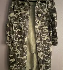 Mustard Seed Camo Longline Utility Jacket