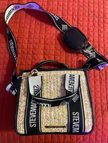 Steve Madden Pink and Cream Beach Tote