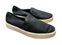 Vince Women's Slip-On‎ Loafers Shoes Size 6.5 Leather Black Snake Print