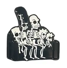 Simpsons x-ray Enamel pin Spooky Skeleton Art Skull Family Brooch Halloween NEW