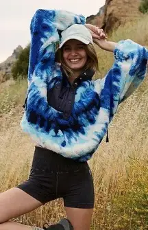 Free People Hit The Slopes Pullover Ocean Tie-dye Combo Women’s L NWT Sweater