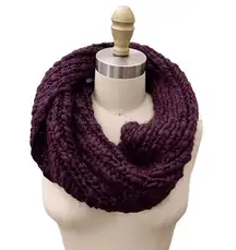 Saks Fifth Avenue Blackberry Knit Circle Scarf Metallic