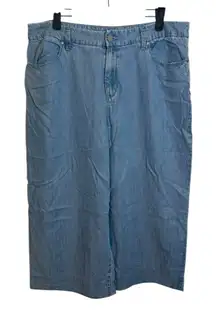 Chico’s Chambray Cropped Wide Leg Pants