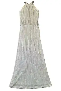 Laundry by Shelli Segal Champagne Metallic Gown Dress 1920s Size 2 Women's