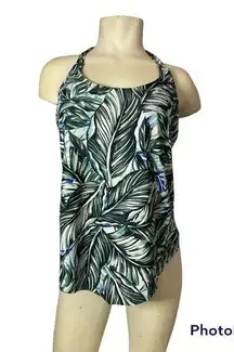 A.N.A. Women's Tankini (TOP ONLY) Palm Leaves Print Size L