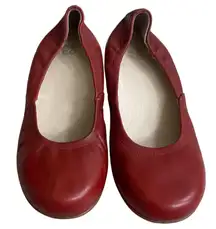 ABEO Tilly Women Red Leather Ballet Flats Comfort Slip On Shoes NWOT SZ 10