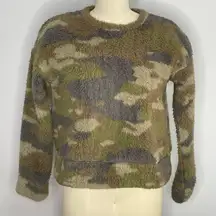 Thread & Supply x Francesca’s  Camo Teddy Fleece Pullover- Size XXSmall- NWT