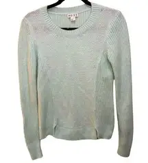 Reiss Light Blue Knit Fuzzy Pullover Sweater Size S