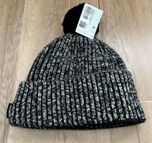 Women's Textured Fleece-Lined Knit Beanie B1GW/BLK one size NWT