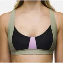 Prana Tulum Top Black Color‎ Block Green Lilac Bikini Summer Pool Vacation Small