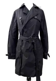 Eddie Bauer Women's Black Belted Trench Coat Size Medium