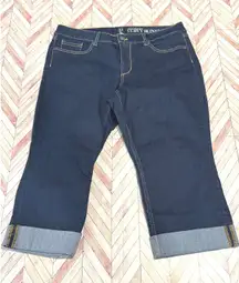 NY and Company Curvy Skinny Crop Jeans Dark Wash Women's 14 Large NYC Capri