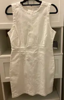 White Sleeveless Denim Dress