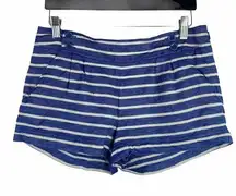 Vineyard Vines Size 2 Shorts Linen Blend Nautical Striped Pleated Front Women’s