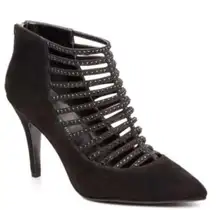 CAPARROS | caged pumps crystals black heels 7