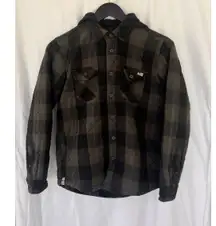 SALTY CREW Hooded Insulated Brown Plaid Dock Flannel Jacket Women’s Size Medium
