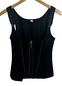 Women Large Waist Trainer Corset Black Recovery Zipper Hook Flat Belly Shaper