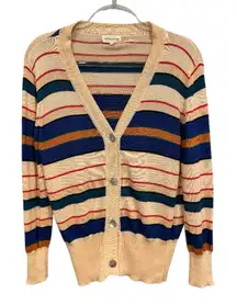 Pepaloves Striped Button-Up Cardigan Size M