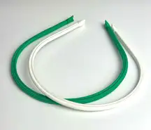 ANTHROPOLOGIE • Green/White Cord 2pc Headband Set
