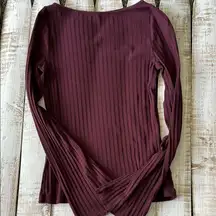 Madewell Ribbed Long Sleeve Boatneck Shirt Size M medium