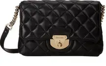 Calvin Klein Women's Metallic Quilted Lamb Leather Crossbody