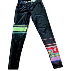 Asymmetrical print dark gray leggings sz large - Urban Outfitters Without Walls