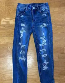 American Eagle Distressed High Rise Jegging Grunge Coastal Cowgirl Crop …