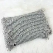 UGG Grey Knit Chunky Oversized Fringe Scarf OS