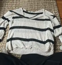 pull and bear thin sweater black stripped