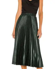 1 State Wild Thing Deep Forest Green Skirt Pleated Miid Size 6 Women's NWT