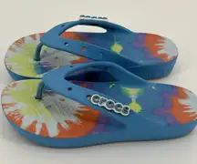 Crocs blue tye dye‎ sandals 5