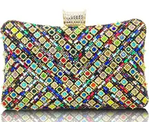 ⚡Women's Multi Evening Sparkly Shoulder Crystal Clutch Bridal Party Wedding Bag