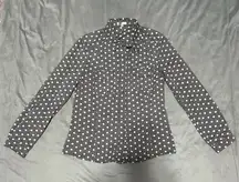 Kut from the Kloth Grey Chambray Polka Dot Button Down EUC Sz M