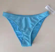 NWT  pacsun blue ribbed cheeky high leg bikini bottoms
