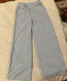 Blue and White Striped Lounge Pants