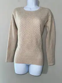 Wythe NY Cashmere Sweater Women XS‎ Long Sleeve Knit Beige Crew Neck