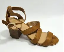 Brash Block Heel Brown Sandals Size 8