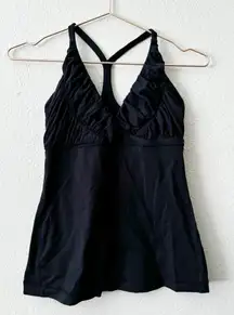 Lululemon Ruffle Front Black Sleeveless Top 8