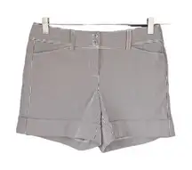 Striped Cuffed Shorts Career Casual‎ Everyday Wear