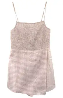Urban Outfitters Pink Gingham Smocked Romper