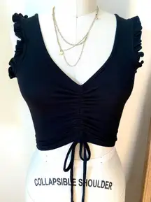 Emma And Sam Black Ruffle Tank 